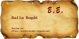 Balla Bogát névjegykártya